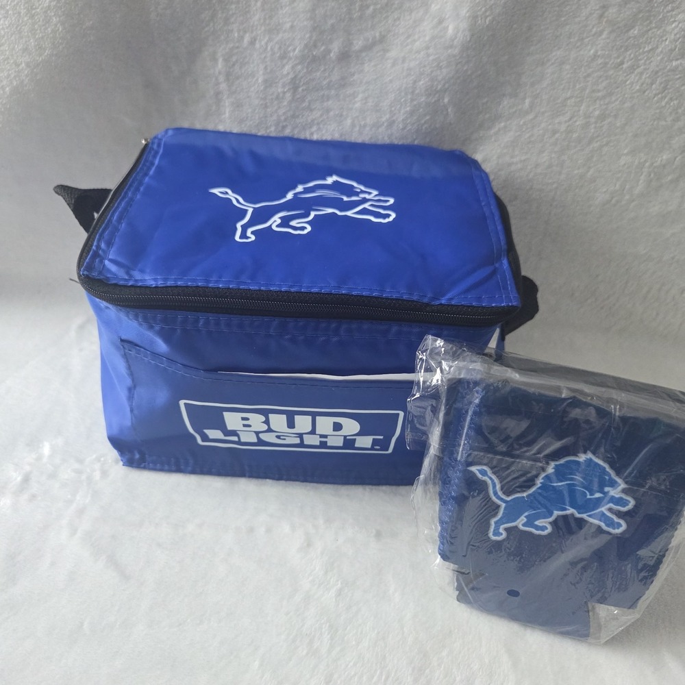 Detroit Lions NFL Bud Light Small Cooler‎ Lot Koozies Set Of 4